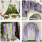 Silk Wisteria Hanging Vines – 110cm Artificial Flower Garland for Wedding Decor