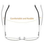 Metal Half-Frame Reading Glasses – Anti-Blue Light Eyewear for Business