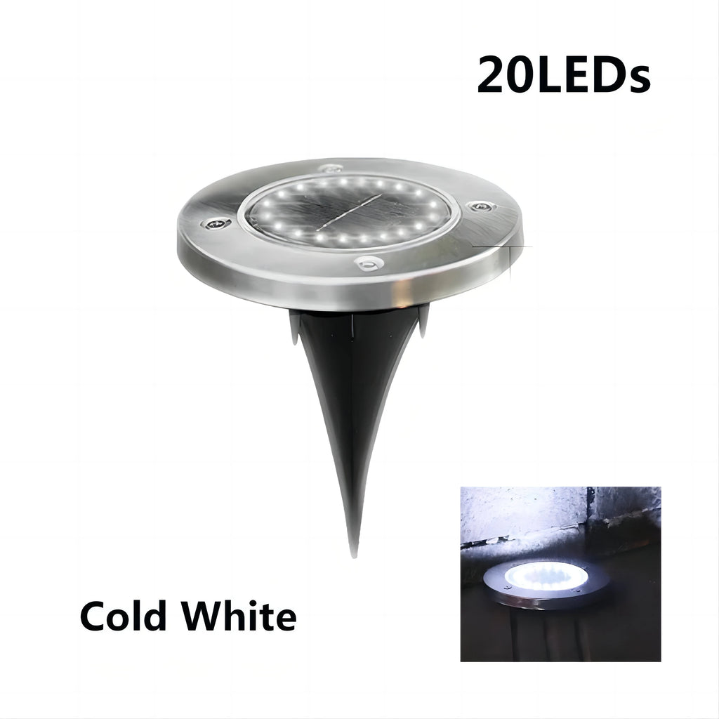 Solar LED Disk Lights – Waterproof Outdoor Landscape Path Lighting for Garden