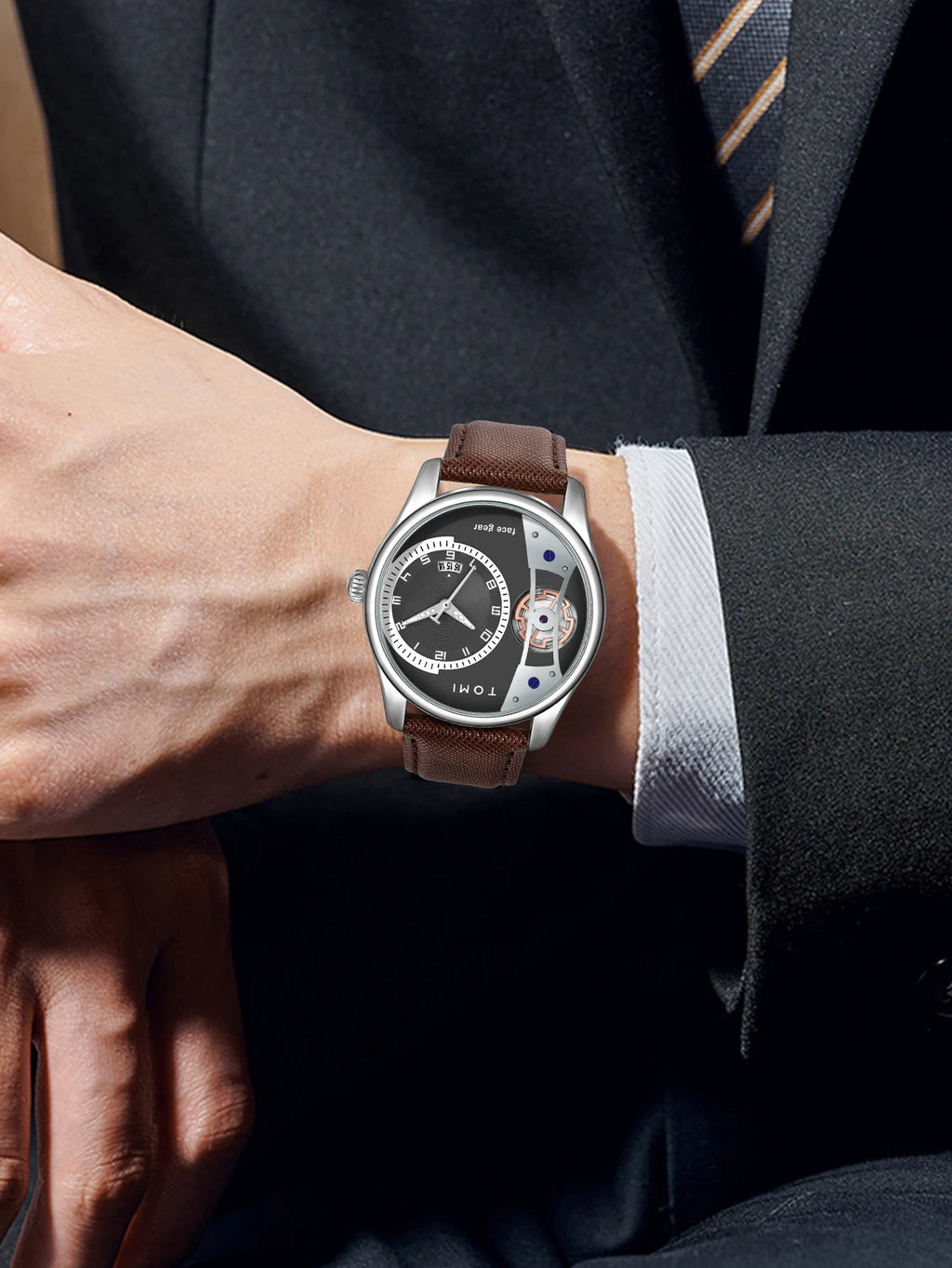 Minimalist Quartz Watch – Luxury Double Strap Set for Business Gift