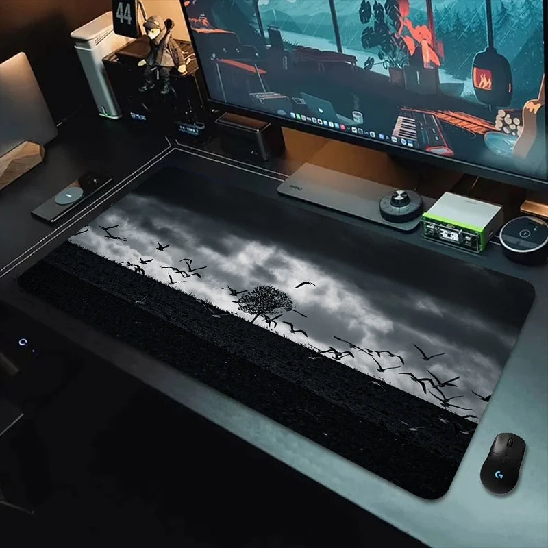 Large Starlit Sky Desk Mat – Anti-slip Rubber Pad for Gaming and Office