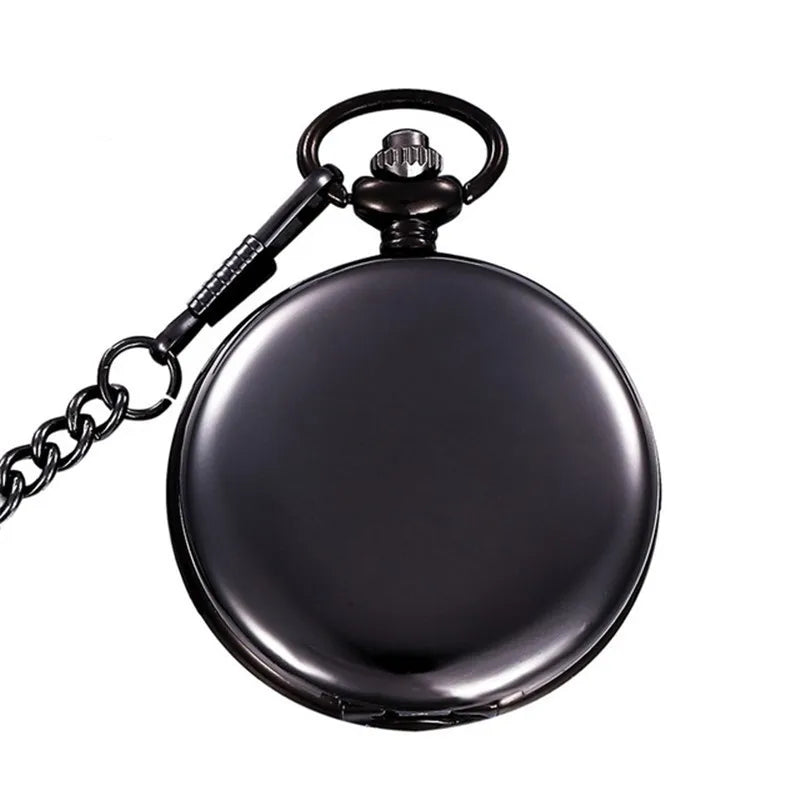 Silver Quartz Pocket Watch – Stainless Steel Pendant for Men and Women