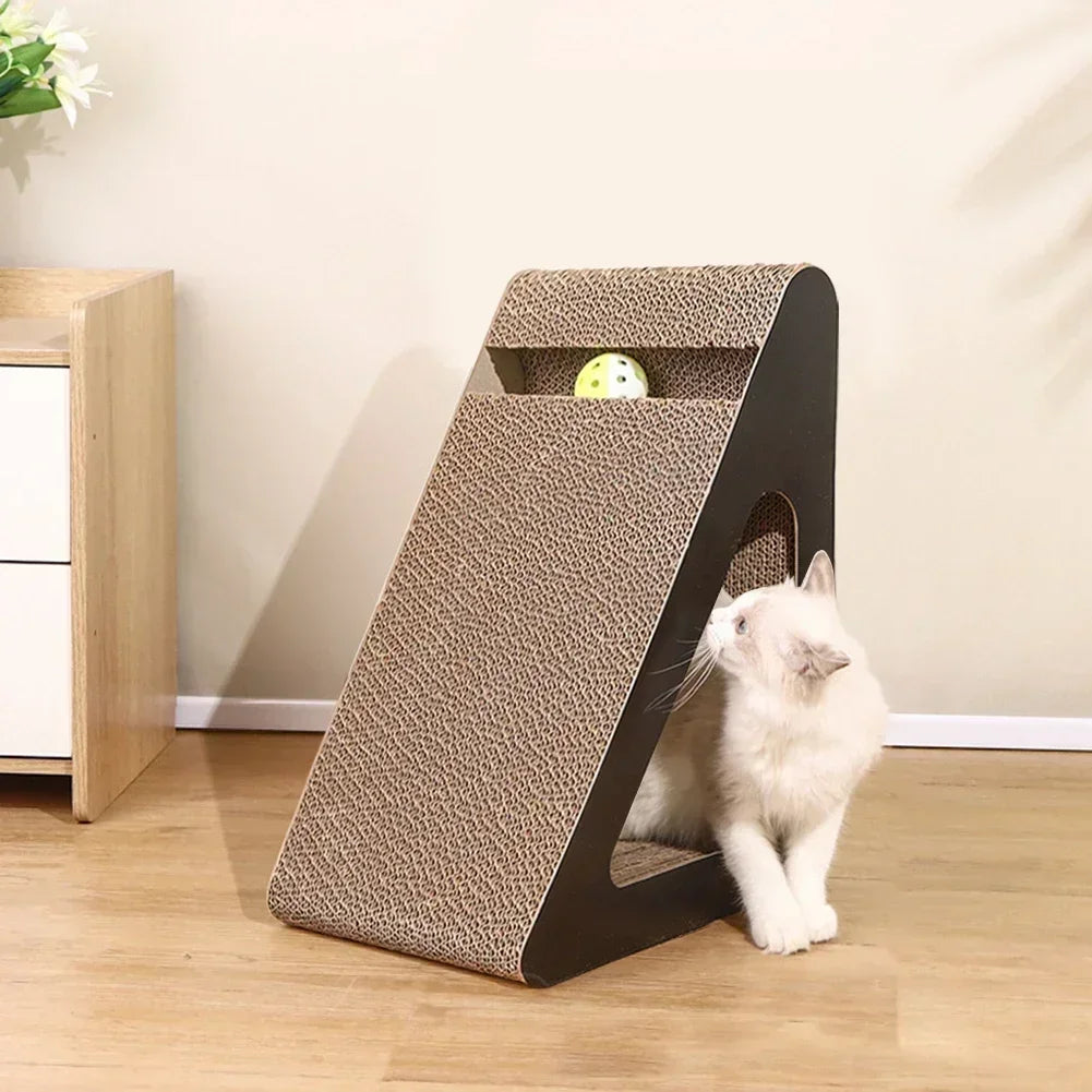 Cardboard Cat Scratcher – Triangle Climbing Frame for Pet Claw Training