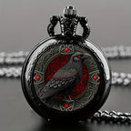 Clever Crow Pocket Watch – Vintage Quartz Necklace for Kids Gift