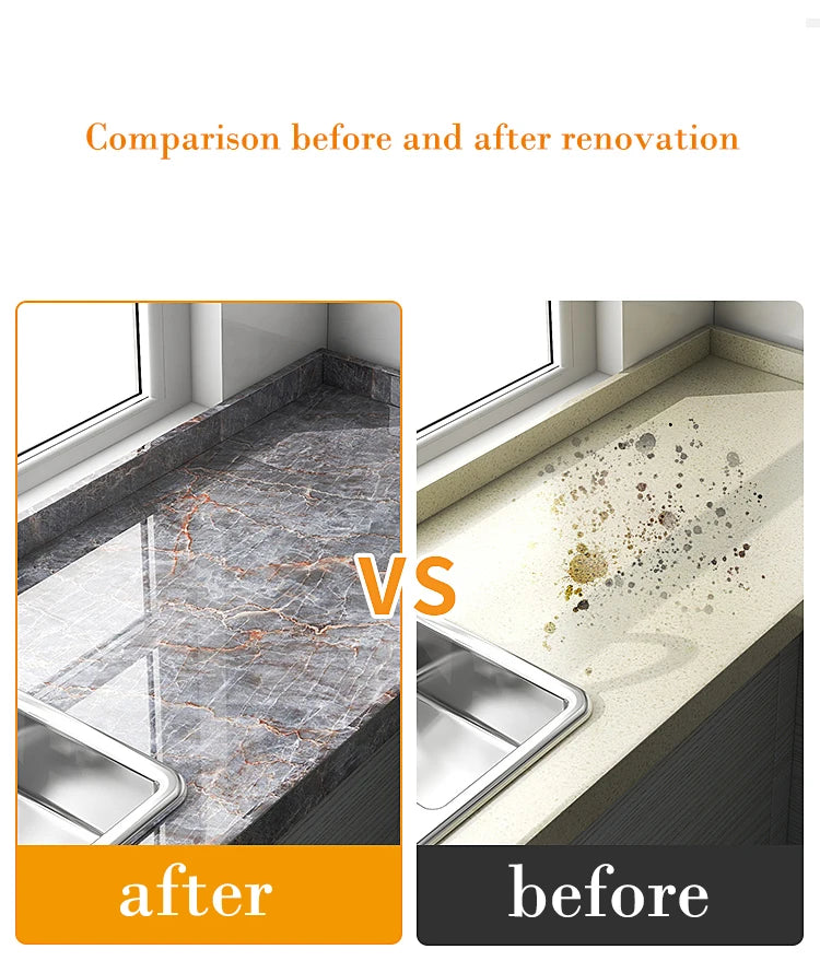 Self-Adhesive Marble Wallpaper – Oil-Proof Film for Kitchen Renovation