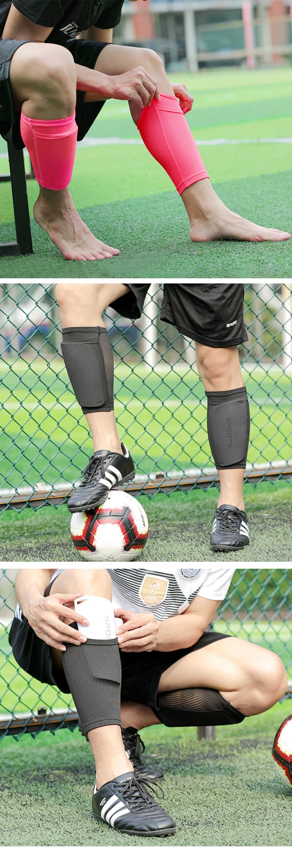 Soccer Shin Guard Socks – EVA Cushion Protection for Kids and Youth Sports