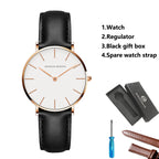 Ultra Thin Leather Wristwatch – Minimalist Dress Accessory for Women