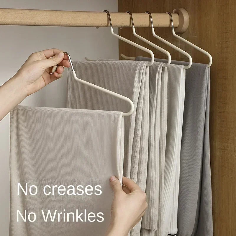 Non-Slip Metal Trouser Hangers – Open Ended Space Saving for Wardrobe Organization