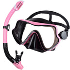 Tempered Glass Scuba Mask Set – Panoramic Snorkeling Gear for Adults