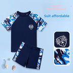 Boys Camouflage Swimsuit – Two-Piece Thermal Set for Swimming Training