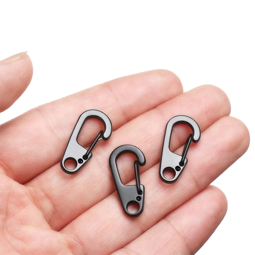 Mini Aluminium D-Ring Carabiner – Spring Clip for Outdoor Camping EDC Gear