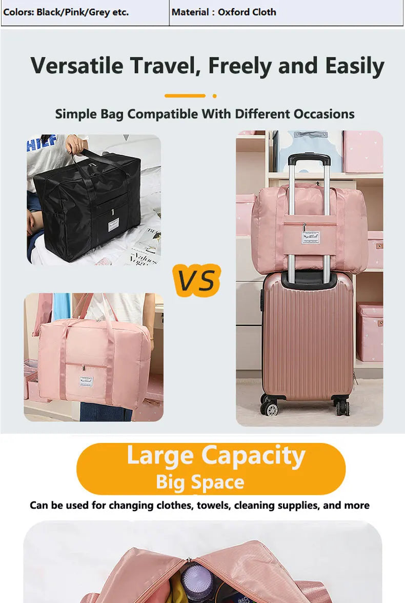 Foldable Travel Duffel Bag – Large Waterproof Carry-on for Airline Trips