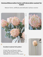 Artificial King Protea Flower – 25 Inch Faux Botanical for Home Wedding Decor
