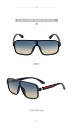 Oversized Polarized Rectangle Sunglasses – Vintage Steampunk for Men