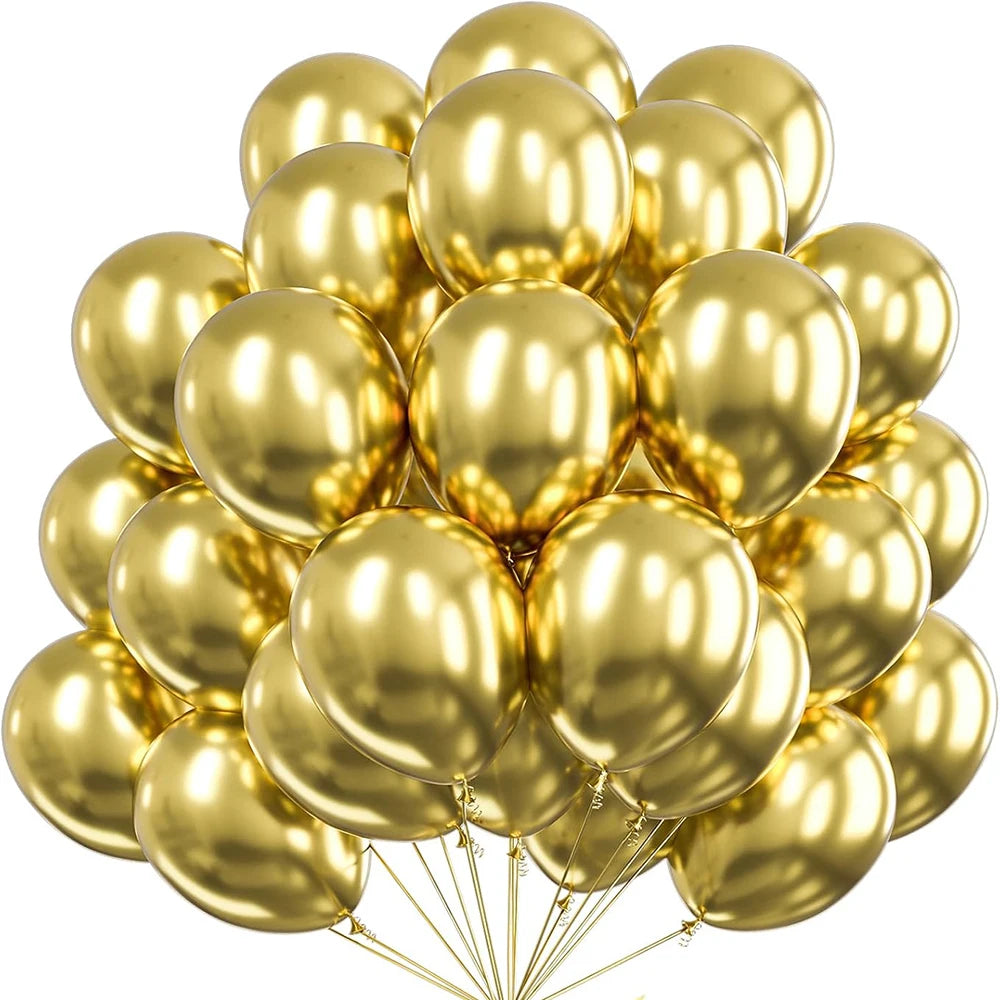 Metallic Assorted Balloons – Decorative Party Decor for Weddings and Birthdays