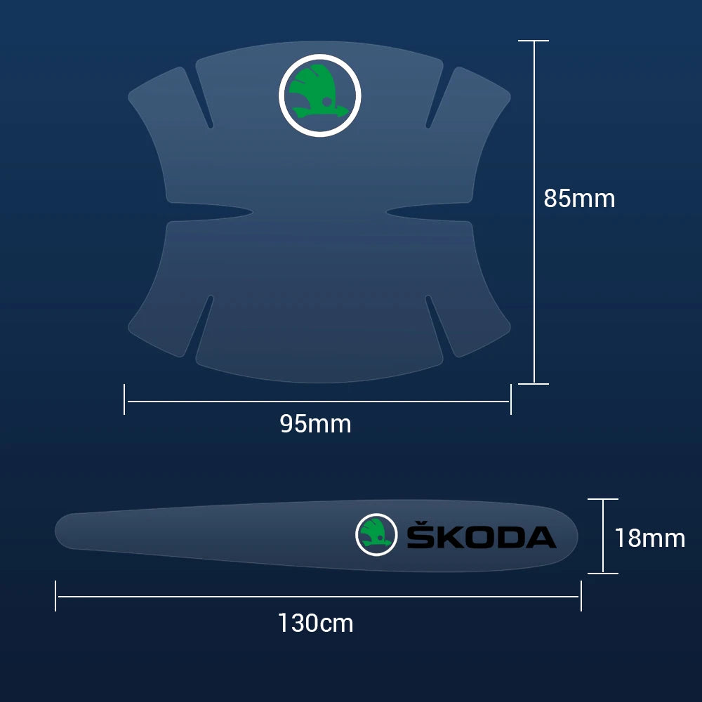 Transparent Car Door Handle Protectors – Anti-Scratch Film for Skoda Models