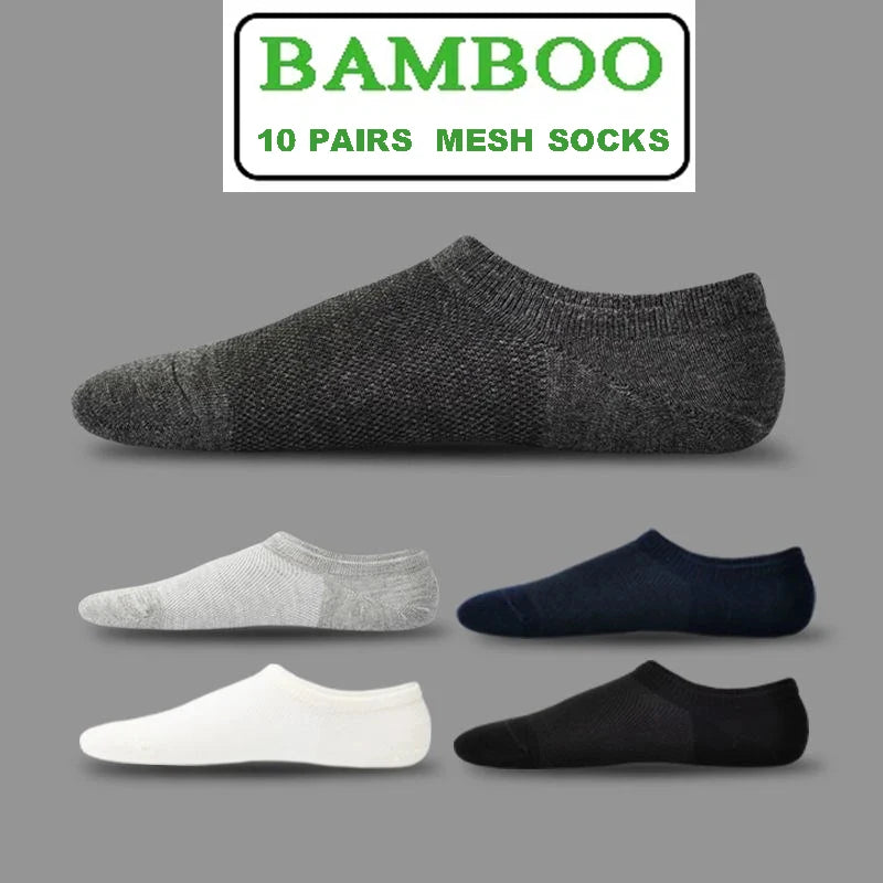 Bamboo Fiber Mesh Socks – Absorbent Invisible Ankle Liners for Summer