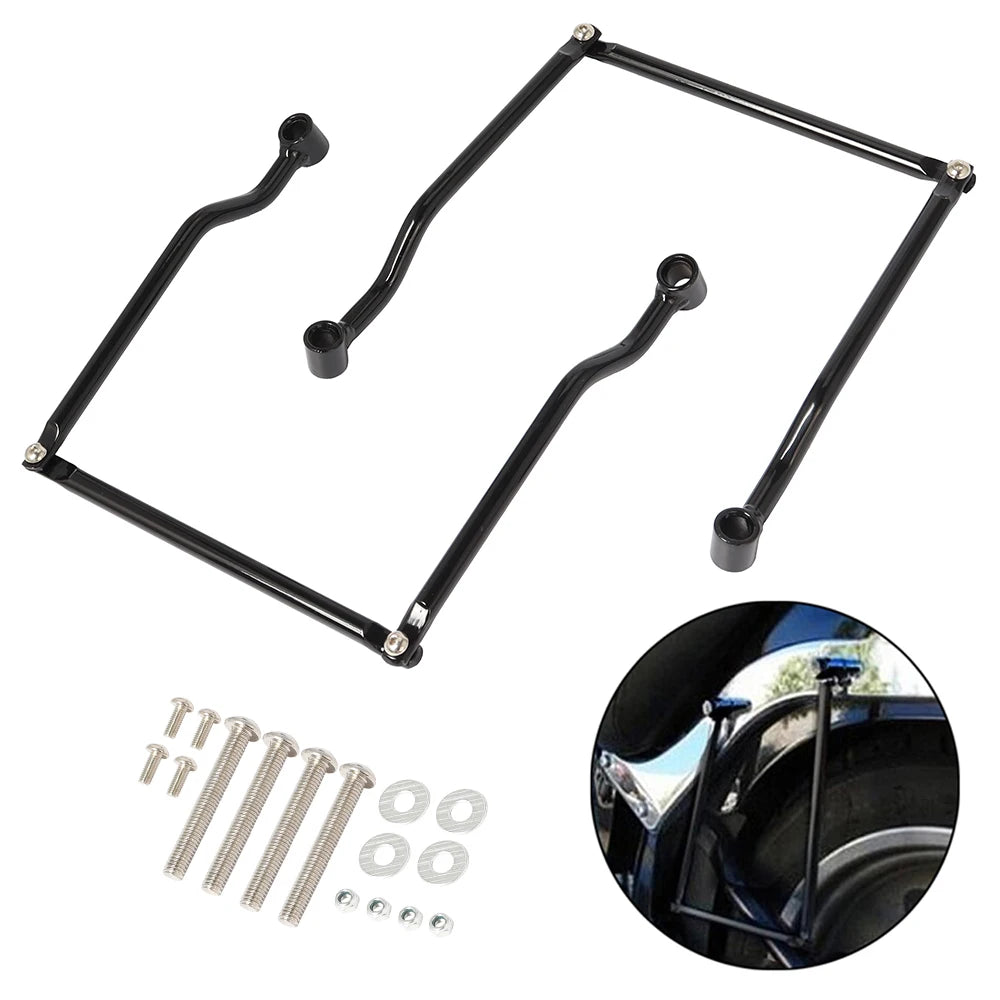 Universal Motorcycle Saddlebag Support Brackets – Side Luggage Mounts for Cruiser