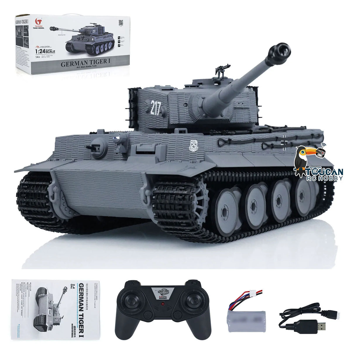Taigen 1/24 Tiger I RC Battle Tank – Infrared Combat Vehicle for Military Hobbyists