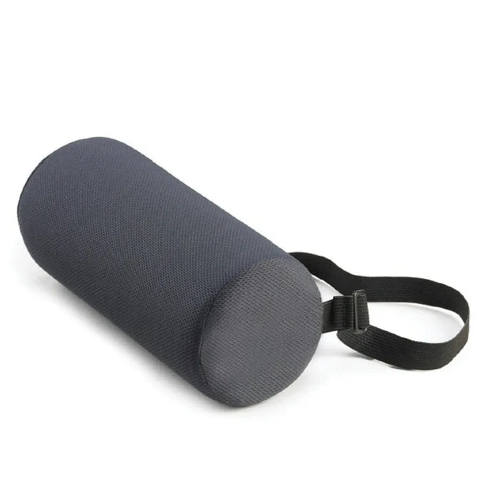 Rolling Lumbar Support Pillow – Ergonomic Back Cushion for Office Chair
