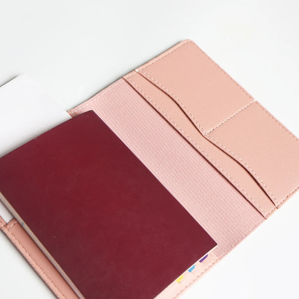 Custom Name Passport Cover Set – Personalized Leather Luggage Tag for Travel