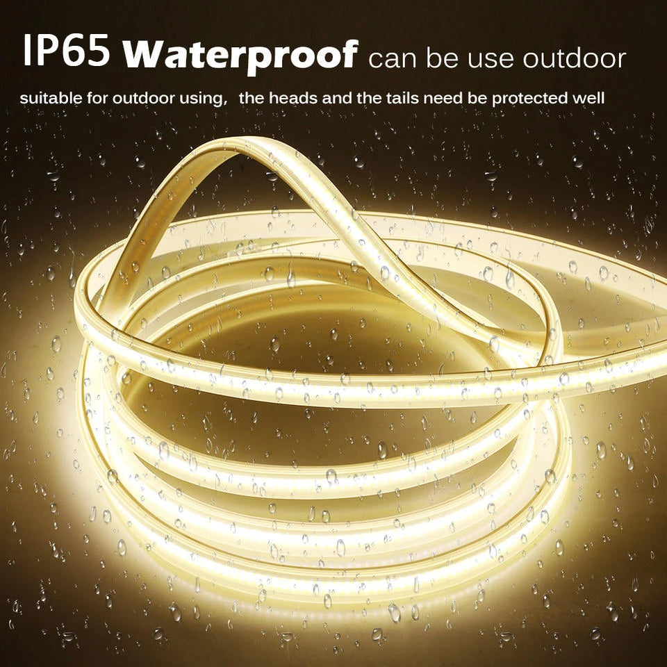 Waterproof COB LED Strip – Flexible High Brightness Ribbon for Home Lighting