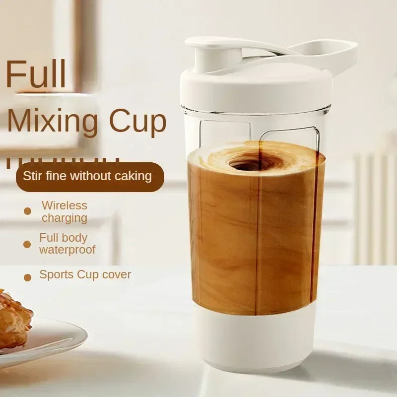 Portable Electric Protein Shaker – 450ml USB Rechargeable Mixer for Fitness Gym