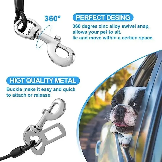 Chew-Proof Dog Car Harness – Durable Safety Seat Belt for Travel