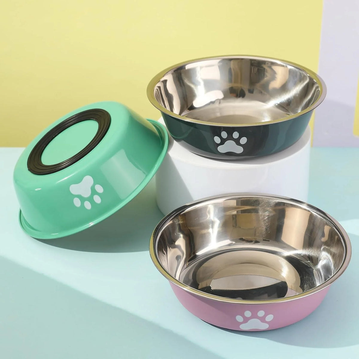 Stainless Steel Dog Bowls – Non-Slip Base for Dog and Cat Feeding