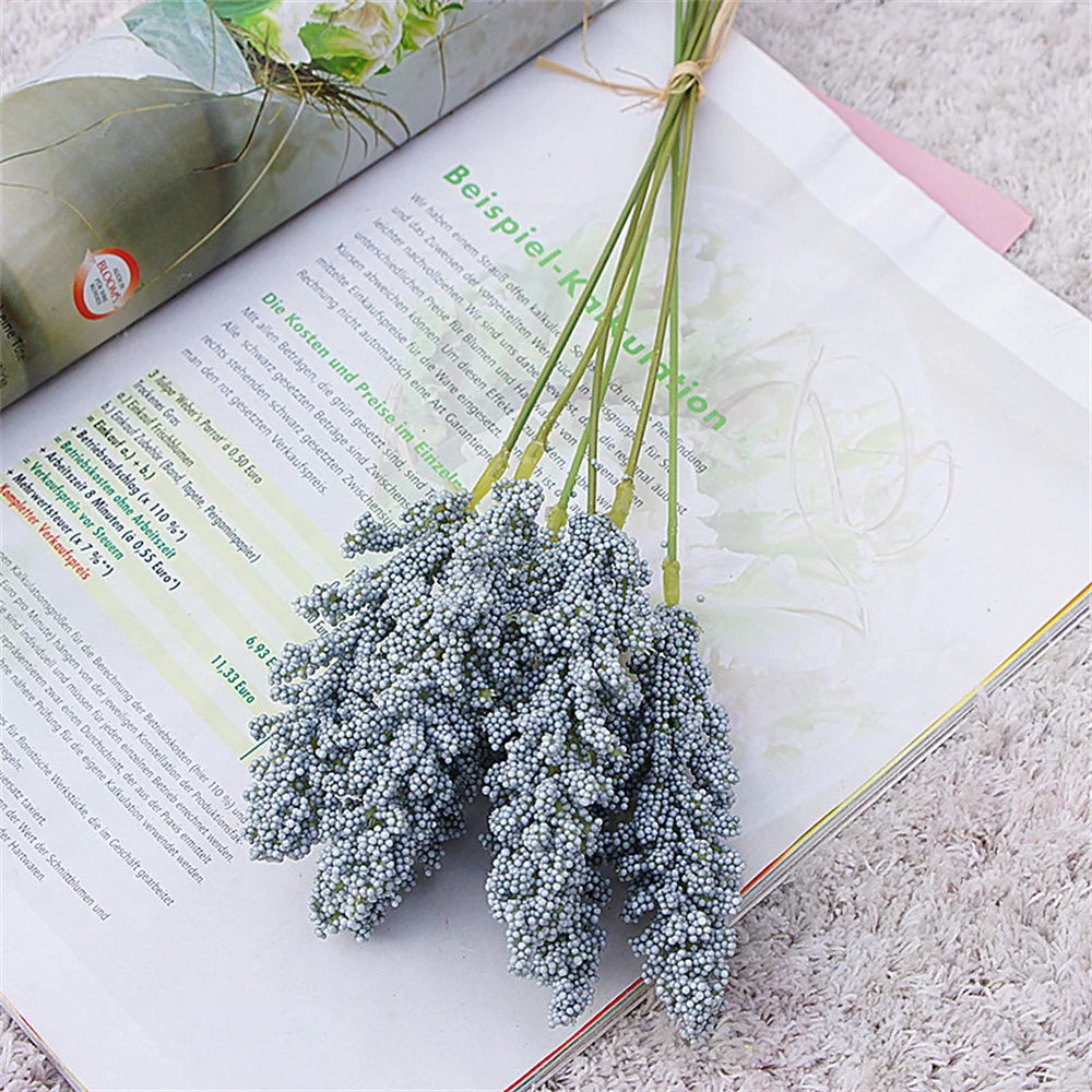 Artificial Lavender Flowers – PE Plastic Plant Bouquet for Home Table Decor
