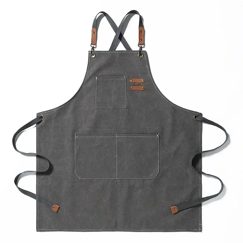Canvas Chef Apron – Professional Kitchen Bib for BBQ and Salon Use