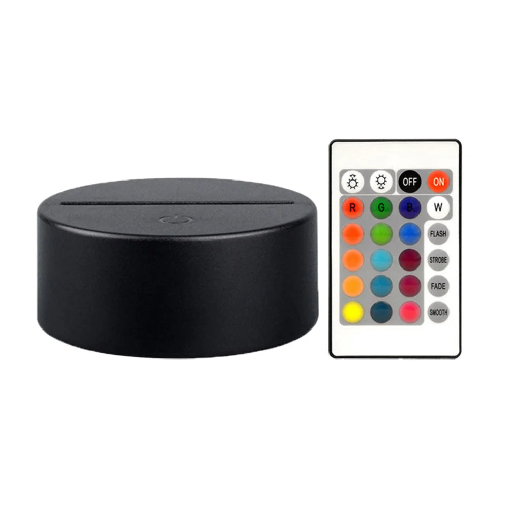 RGB LED Night Light Base – 16 Color Display Stand for Acrylic Art