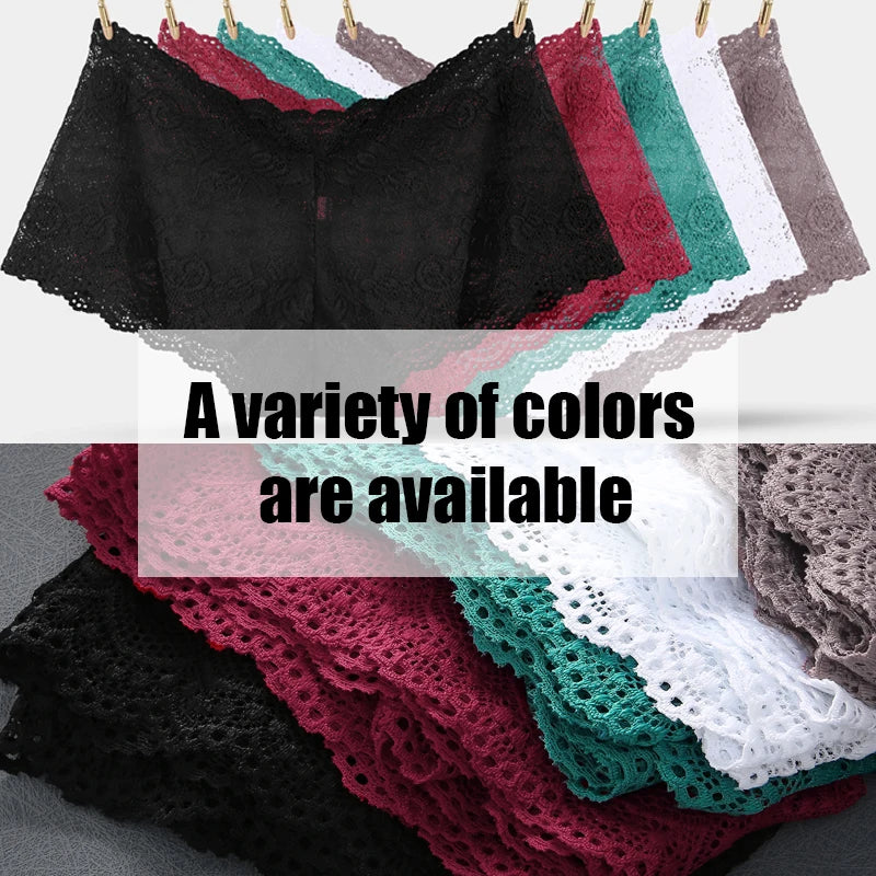 Floral Lace Panties – Sexy V-Waist Breathable Underwear for Women