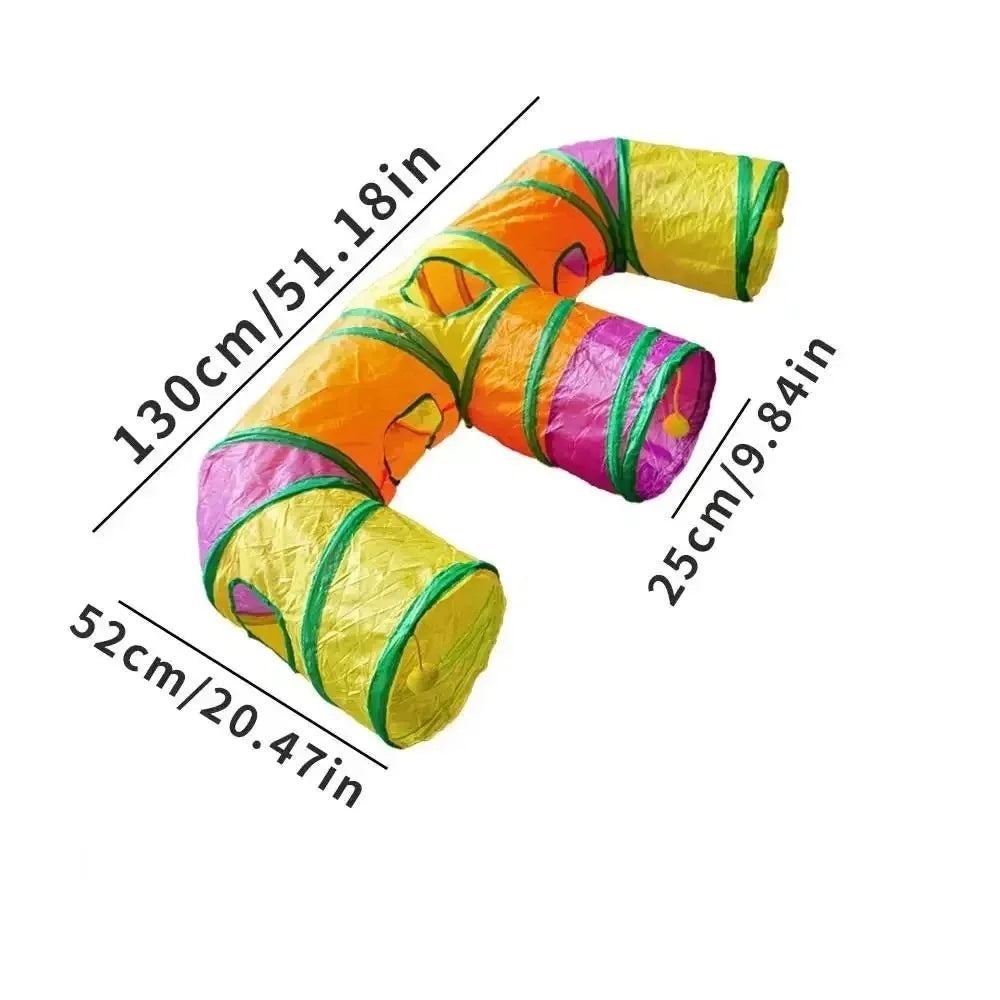 Foldable Pet Play Tunnel – Interactive Drill Barrel for Cat Training