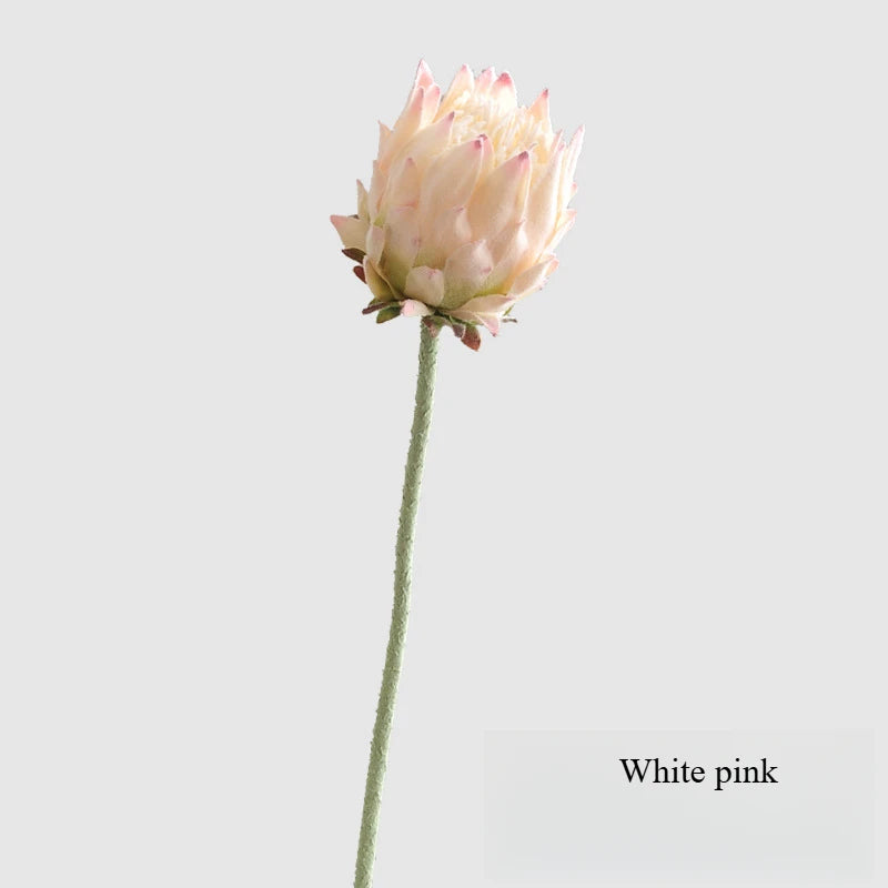 Artificial King Protea Flower – 25 Inch Faux Botanical for Home Wedding Decor