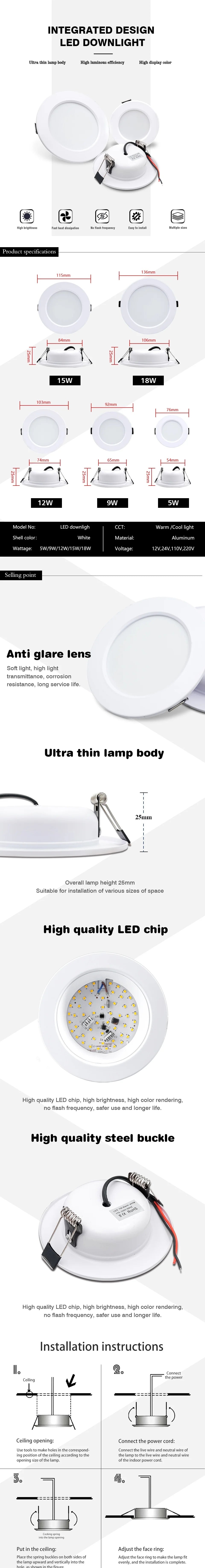 LED Recessed Downlight – Energy Efficient Spotlight for Ceiling Lighting