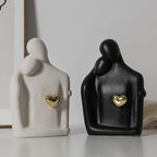Couple Figurine Statue – Romantic Sculpture for Home Bookshelf Decor
