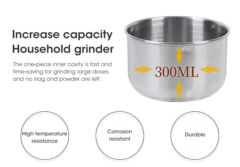 Electric Grain Grinder – 300ml Ultrafine Mill for Coffee and Baby Food