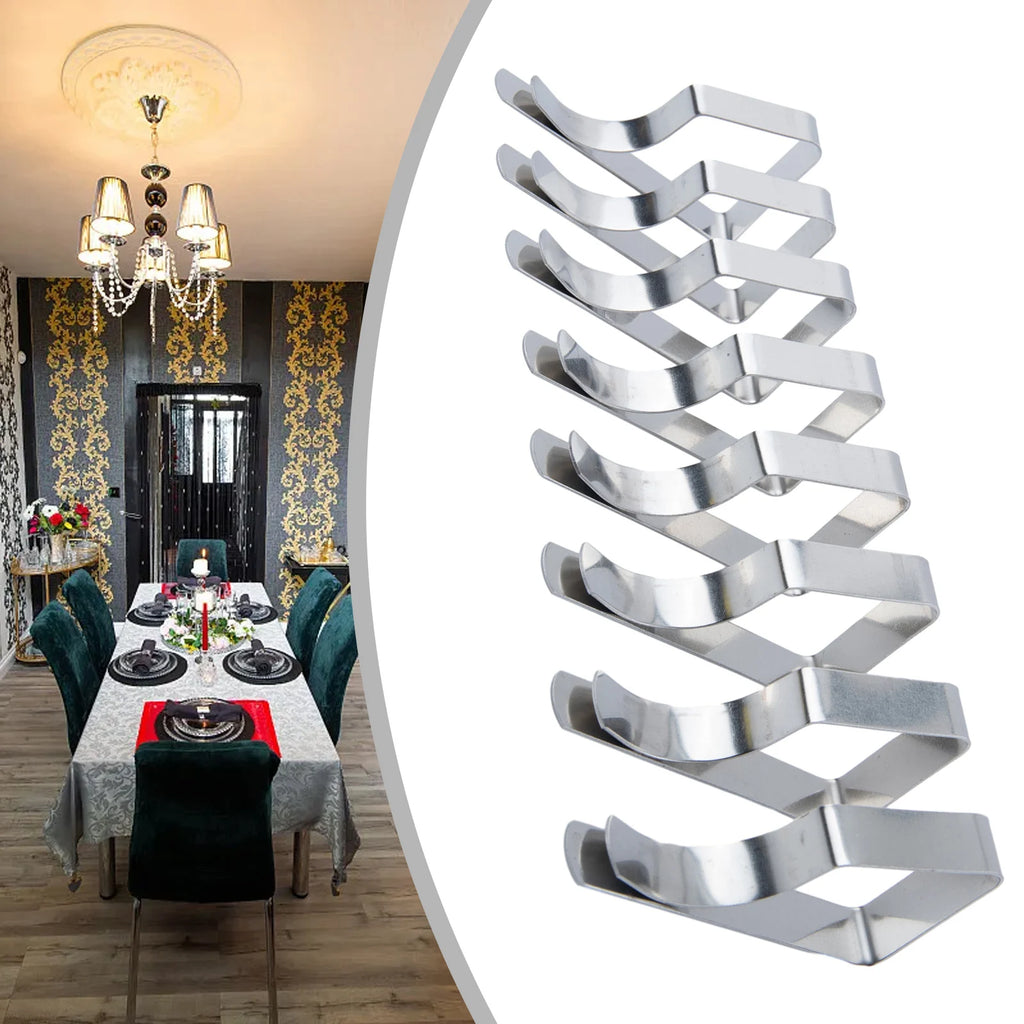 Triangle Tablecloth Clips – Stainless Steel Holders for Party and Picnic