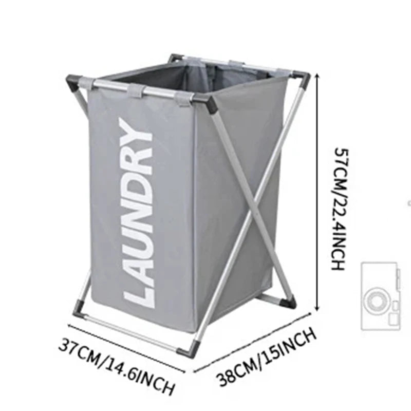 Large Foldable Laundry Basket – Waterproof Grid Organizer for Clothes and Toys