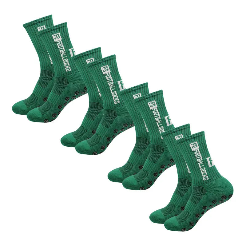 Anti-Slip Athletic Socks – Cotton Grip Crew for Soccer and Basketball