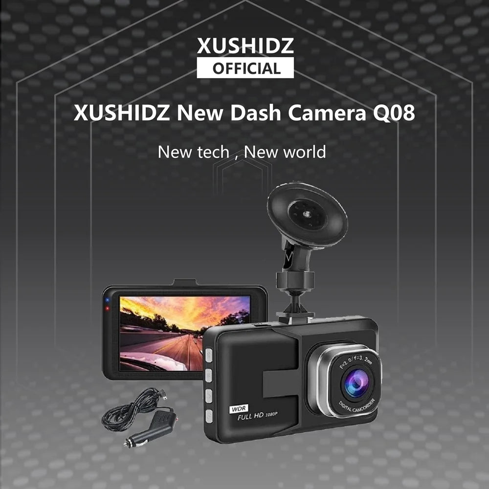 1080P Dash Camera – Super Night Vision DVR for Vehicle Video Recording