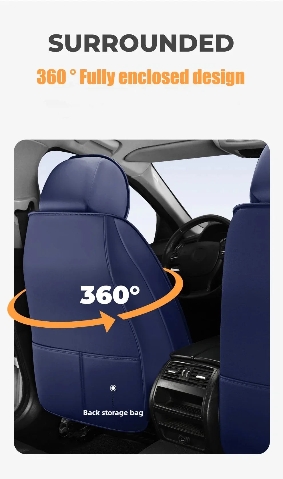 Full-Wrap Leather Car Seat Covers – Durable Universal Fit for All-Season Driving