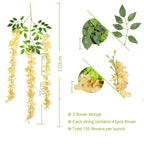 Silk Wisteria Hanging Vines – 110cm Artificial Flower Garland for Wedding Decor