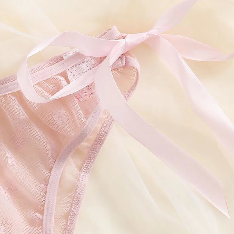 Floral Lace Lingerie Set – See Through Bralette for Romantic Evenings