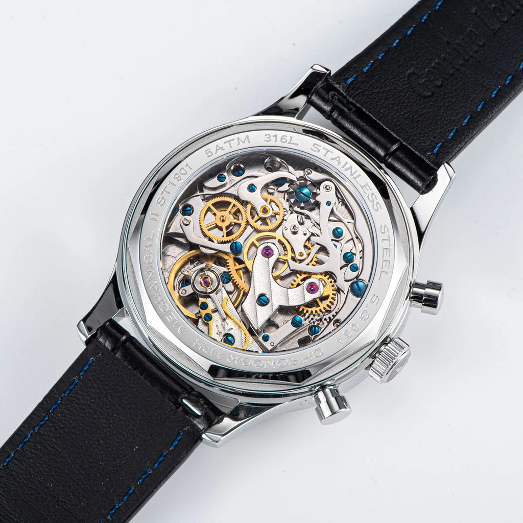 Sugess 1963 Mechanical Chronograph Watch – Sapphire Pilot Style for Men