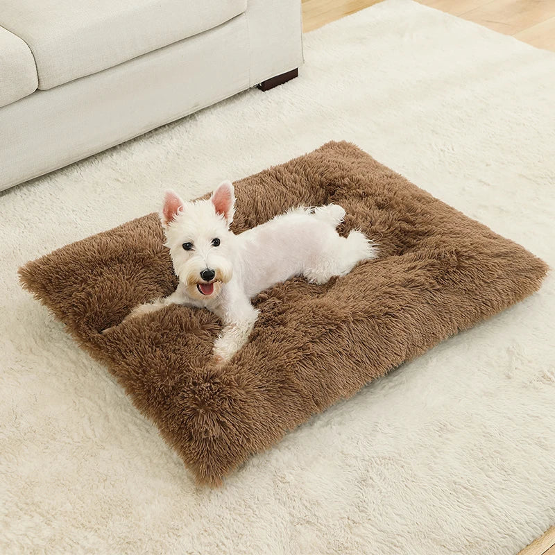 Plush Pet Bed – Soft Long Fur Cushion for Dog and Cat Sleeping