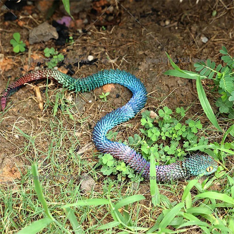 60cm 3D Printed Articulated Snake – Luminous Realistic Desktop Ornament