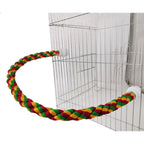 Woven Rope Parrot Toy – Bendable Multi-color Chew Perch for Parakeets