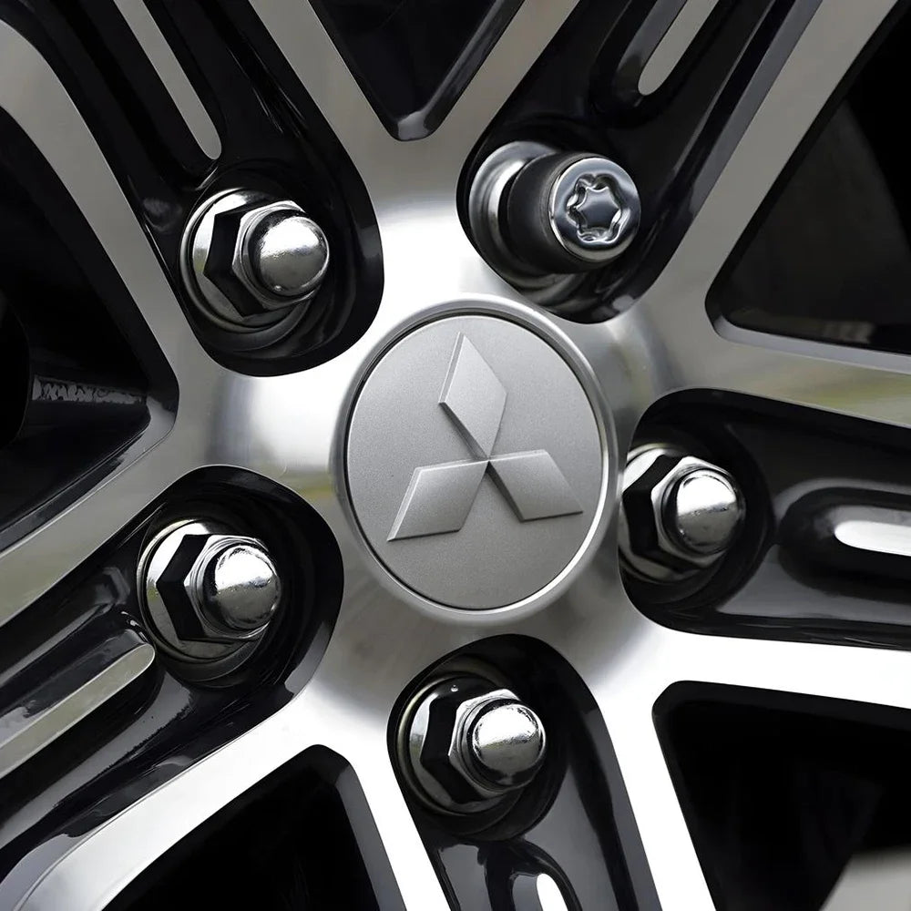 Wheel Center Hubcaps – Mitsubishi Ralliart Emblem for Car Rim Customization